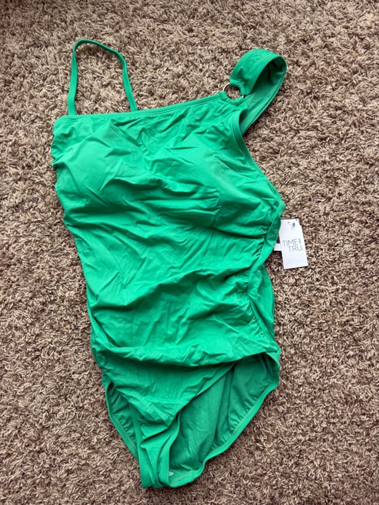 Time and Tru Other - Time and Tru teal Green one shoulder swimsuit with Removable extra Strap (16/18)
